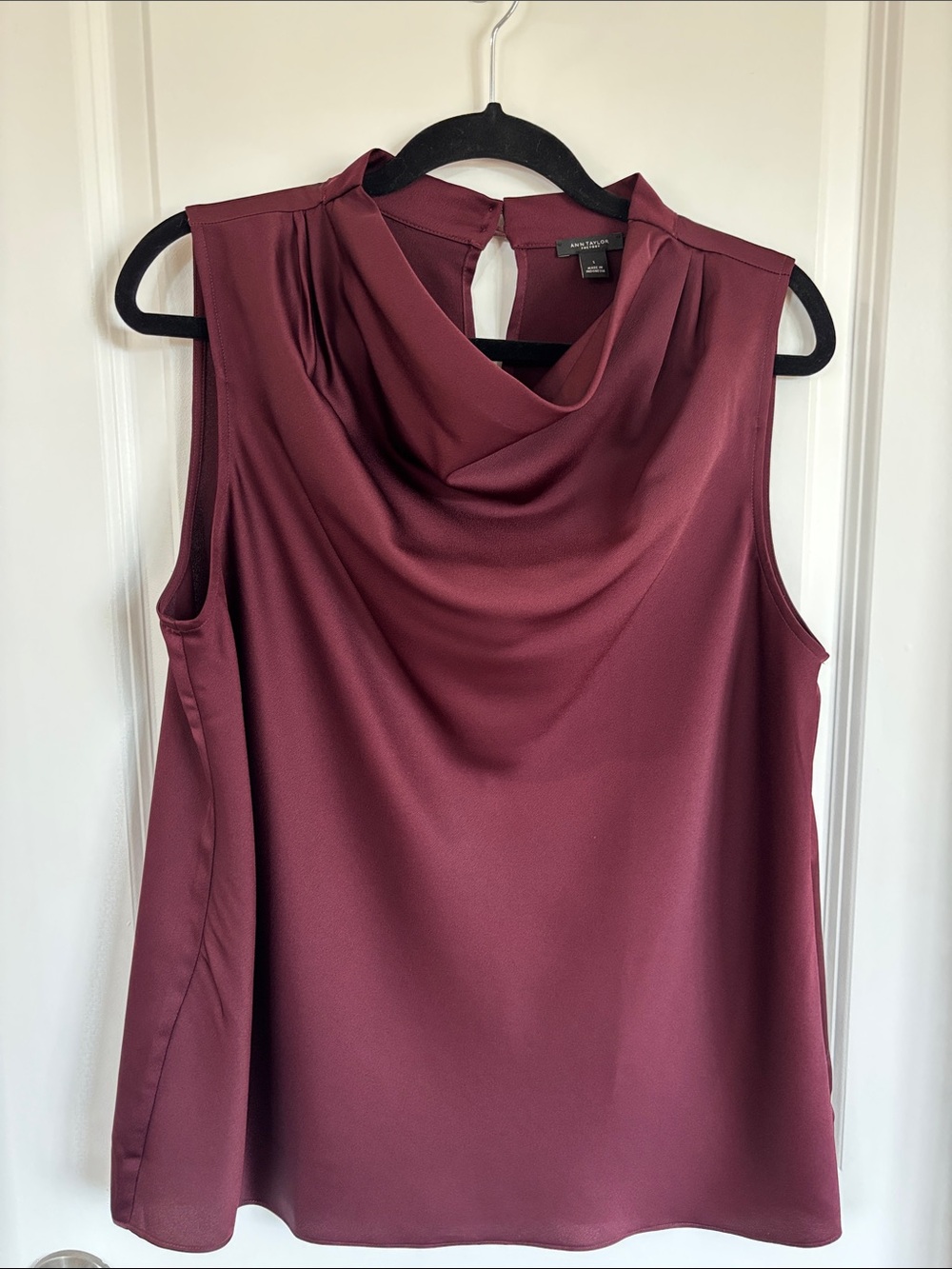Ann Taylor Sleeveless Drape Neck Camisole - Wine